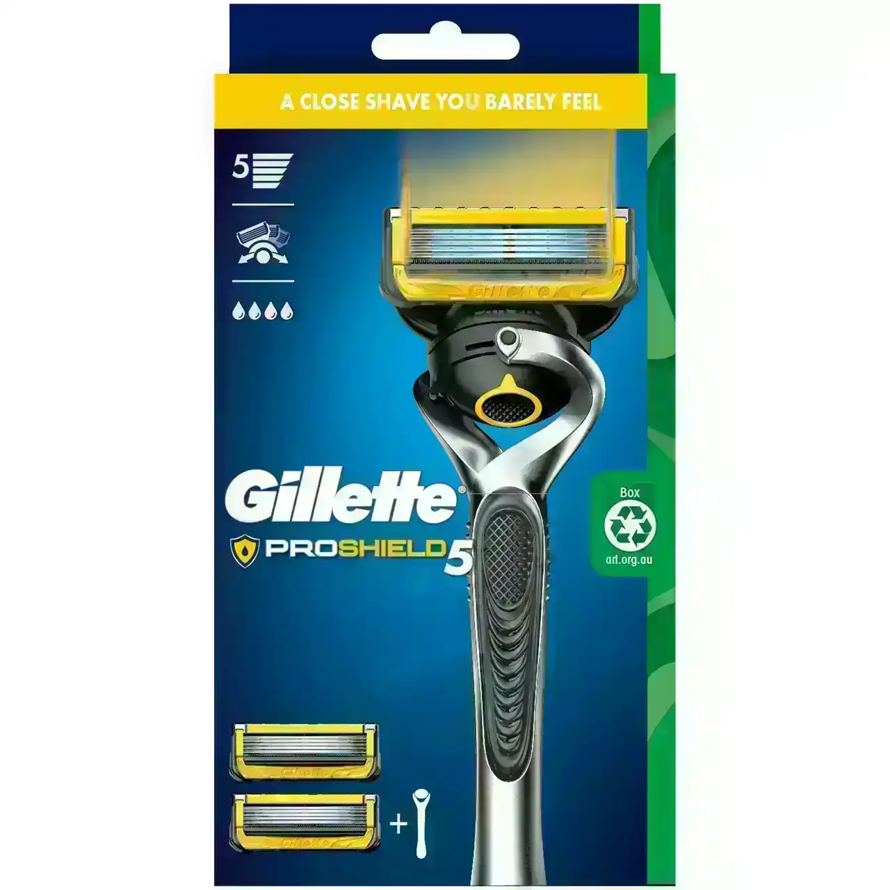 Gillette Fusion Proshield Flexball Razor Handle + 2 Cartridges