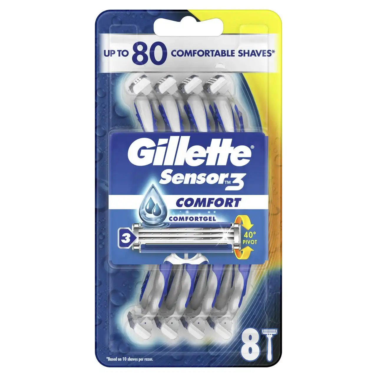 Gillette Sensor 3 Comfort 8 Disposable Razors