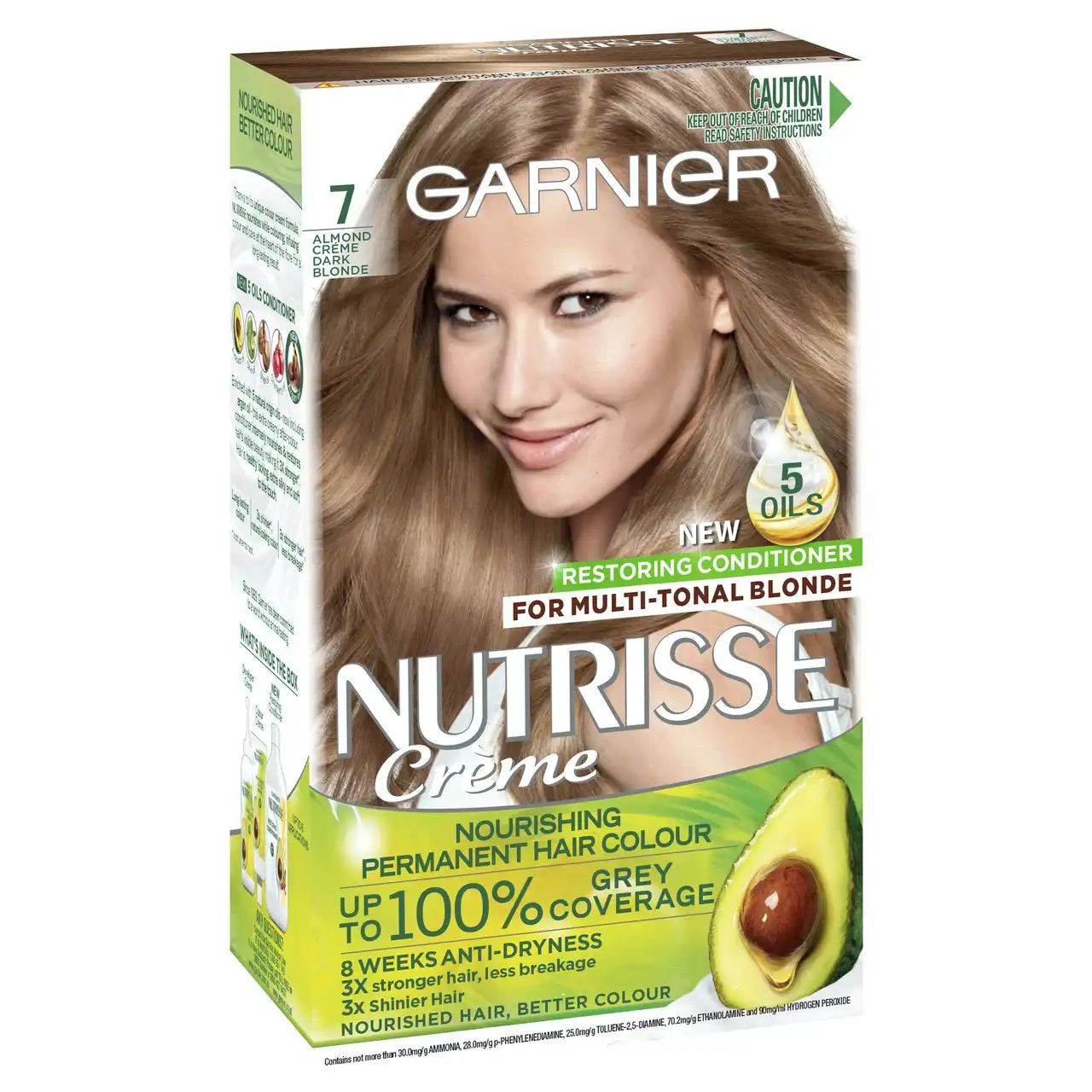 Garnier Nutrisse Permanent Hair Colour - 7.0 Almond Creme