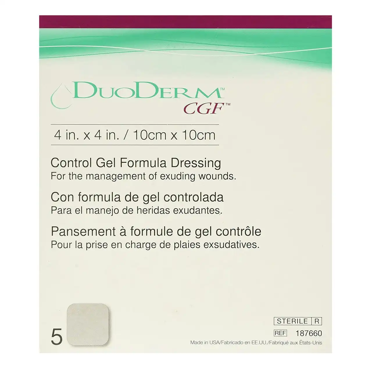 DuoDerm CGF 10cm x 10cm Control Gel Formula Dressing - Single Dressing (1 Pack)