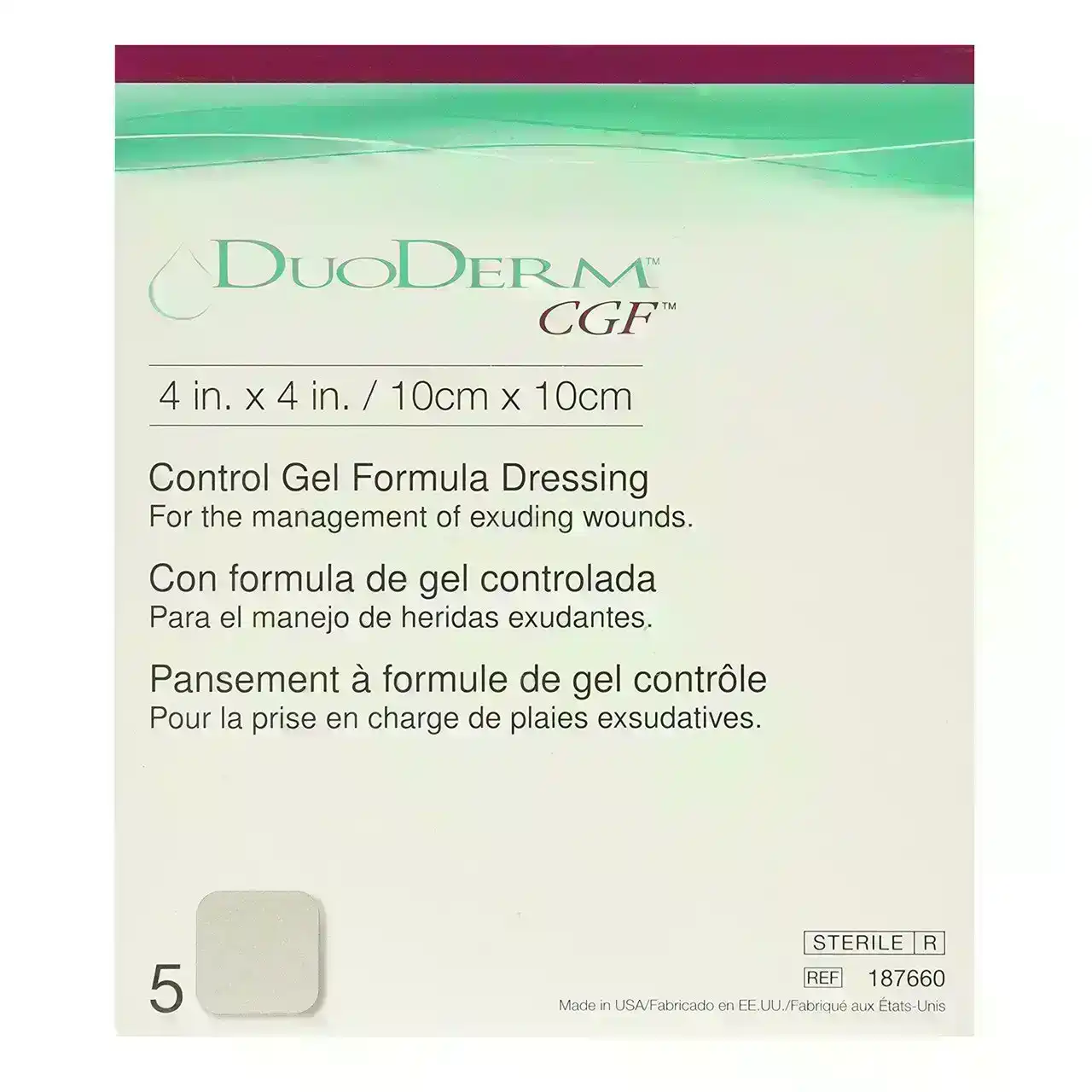 DuoDerm CGF 10cm x 10cm Control Gel Formula Dressing (Single Dressing)