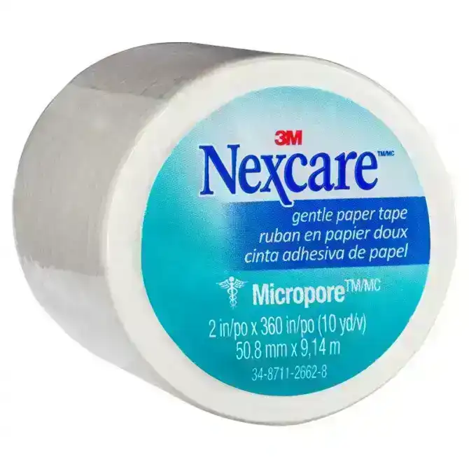 Nexcare Micropore Gentle Paper Tape White 50mm x 9m