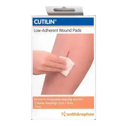 Cutilin Low-Adherent Wound Pads 5cm x 5cm 5 Pack