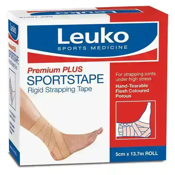 Leuko Premium Plus Sportstape (Tan Colour) 5cm x 13.7m Roll