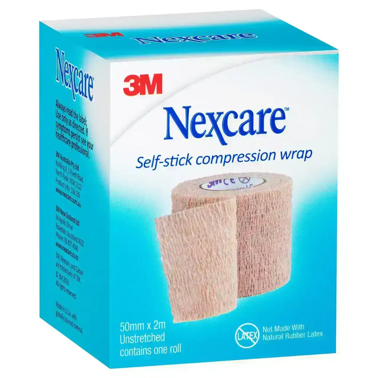 Nexcare No Hurt Self Adhesive Wrap 50mm x 2m Unstretched