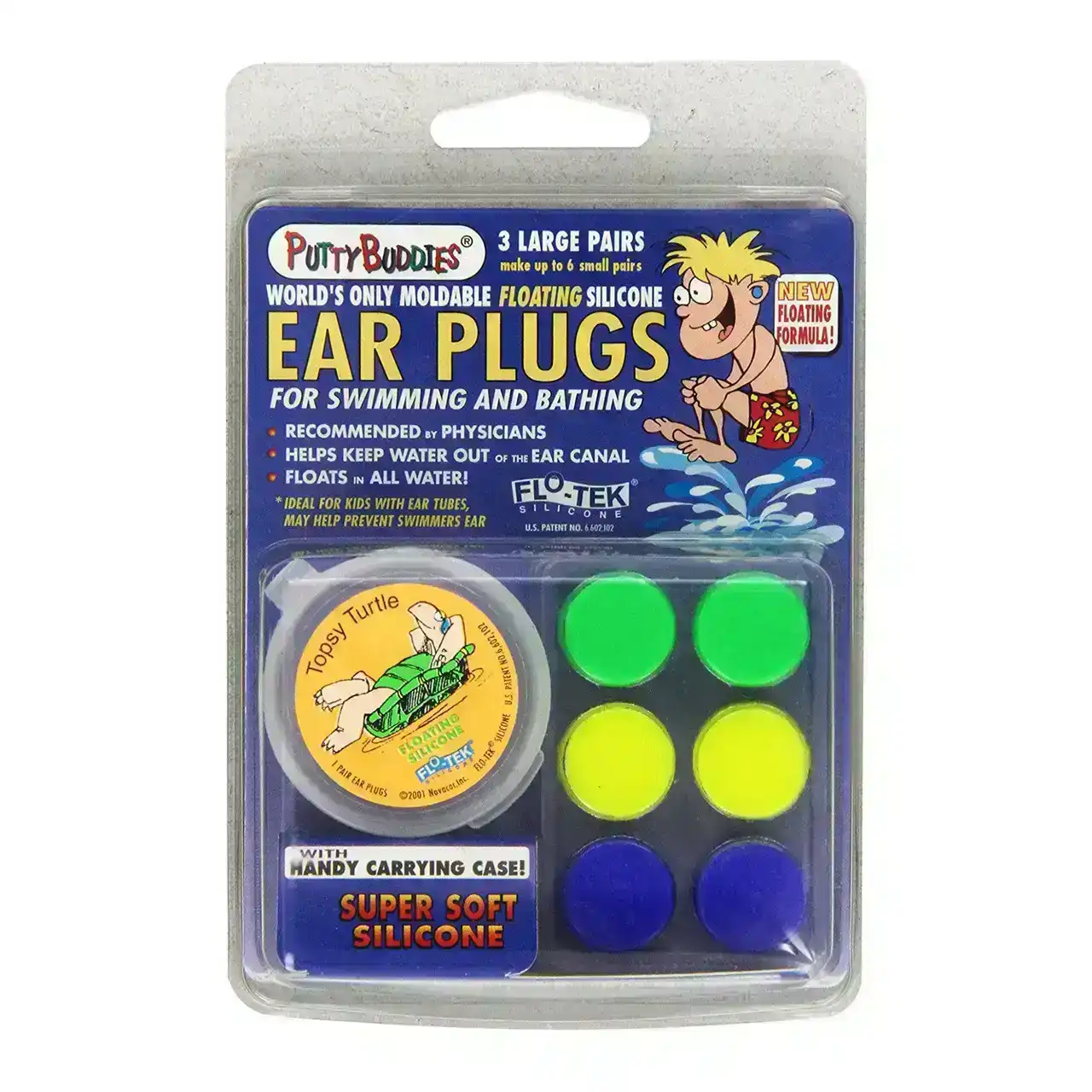 Putty Buddies Super Soft Silicone Floating Ear Plugs 3 Pack