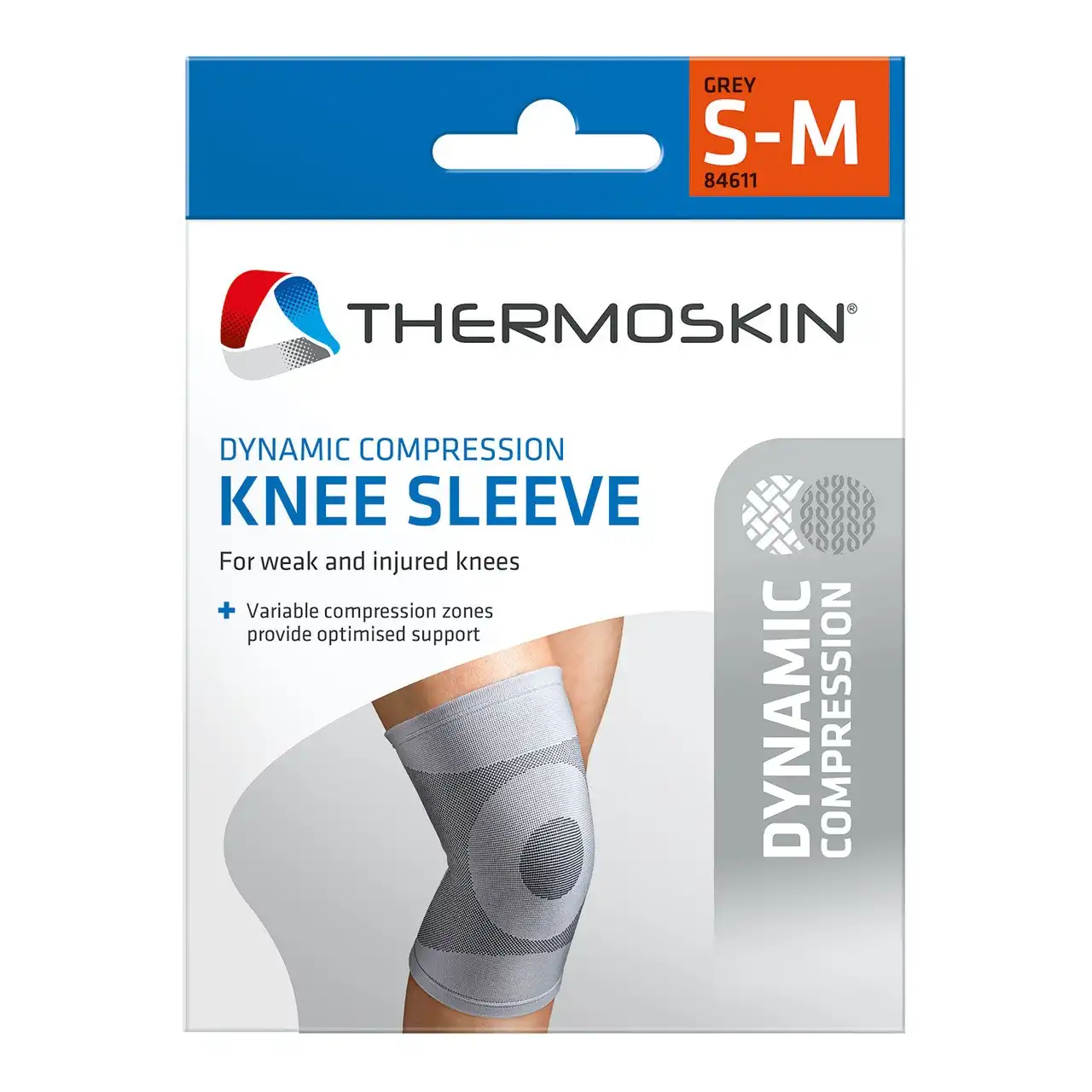 Thermoskin Dynamic Compression Grey Knee Sleeve