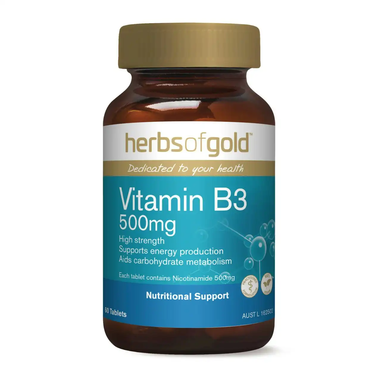 Herbs Of Gold Vitamin B3 500mg 60 Tablets