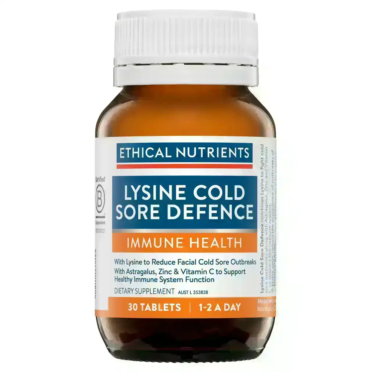 Ethical Nutrients Lysine Cold Sore Defence 30