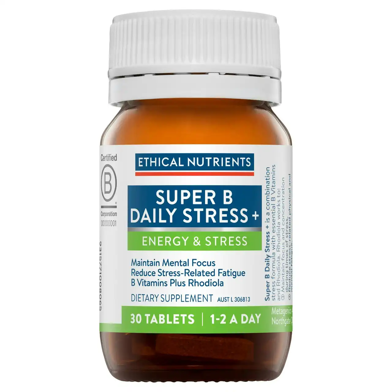 Ethical Nutrients Super B Daily Stress + 30 Tablets
