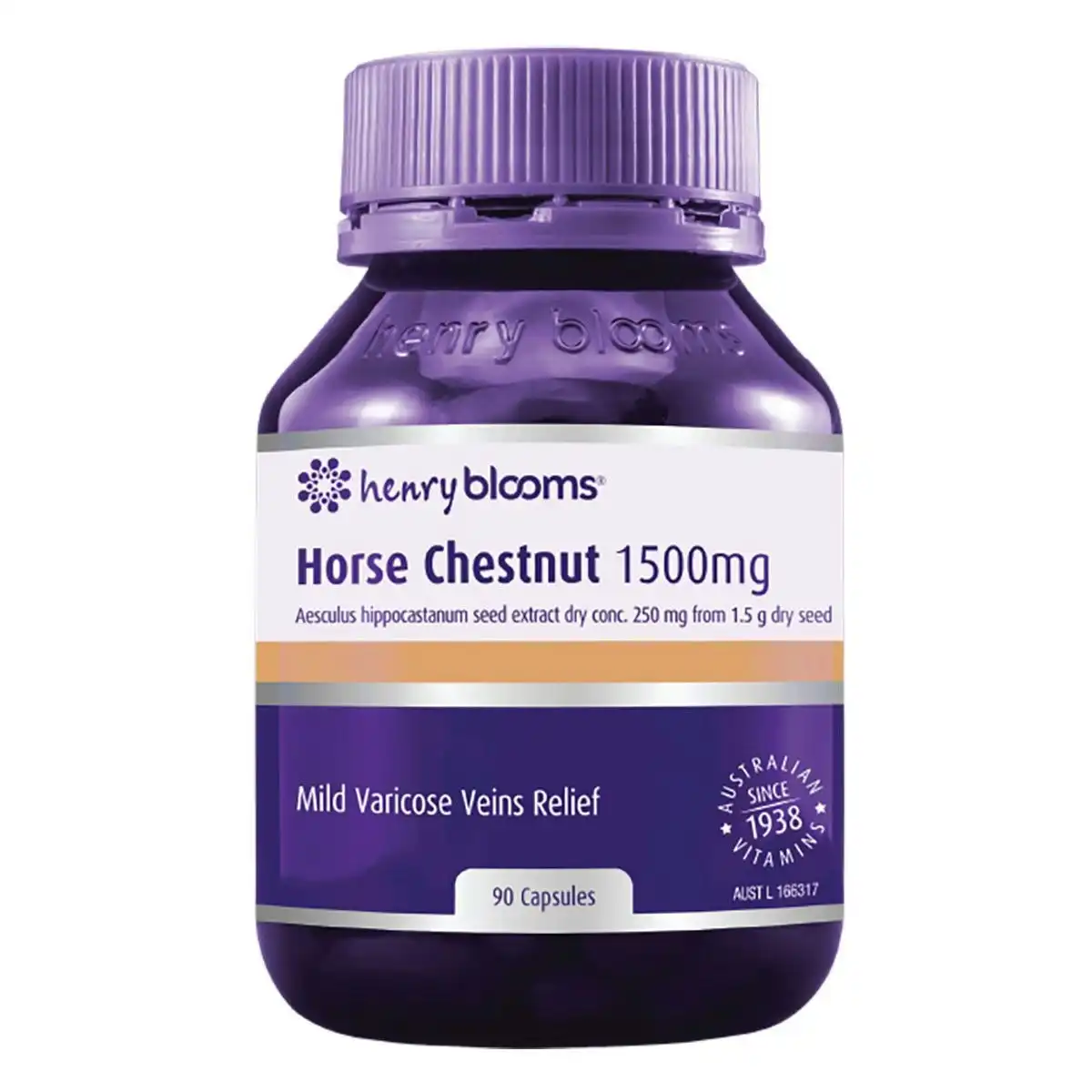 Henry Blooms Horse Chestnut 1500mg 90 Capsules