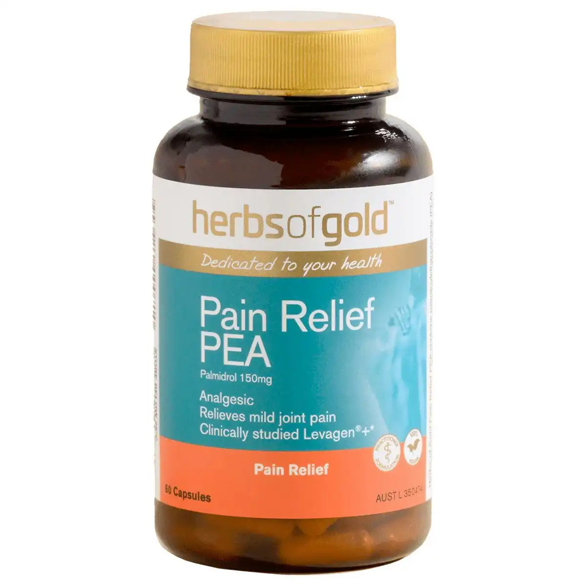 Herbs Of Gold Pain Relief PEA Capsules 60