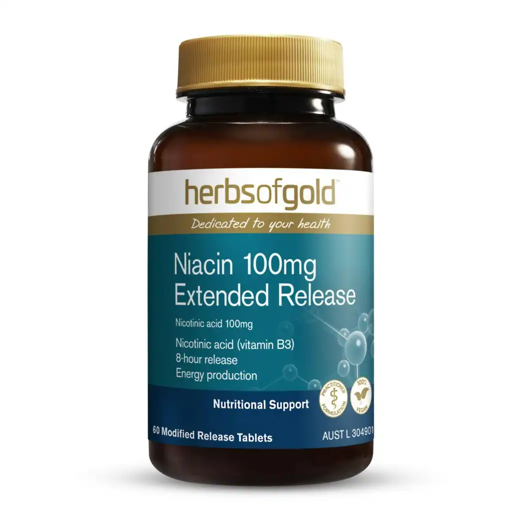 Herbs Of Gold Niacin 100mg Extended Release Tablets 60