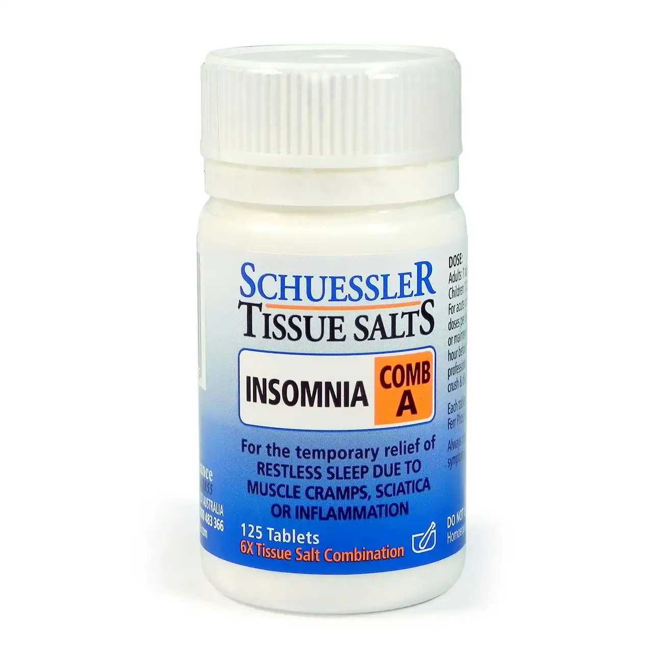 Schuessler Tissue Salts Insomnia Comb A 125 Tablets