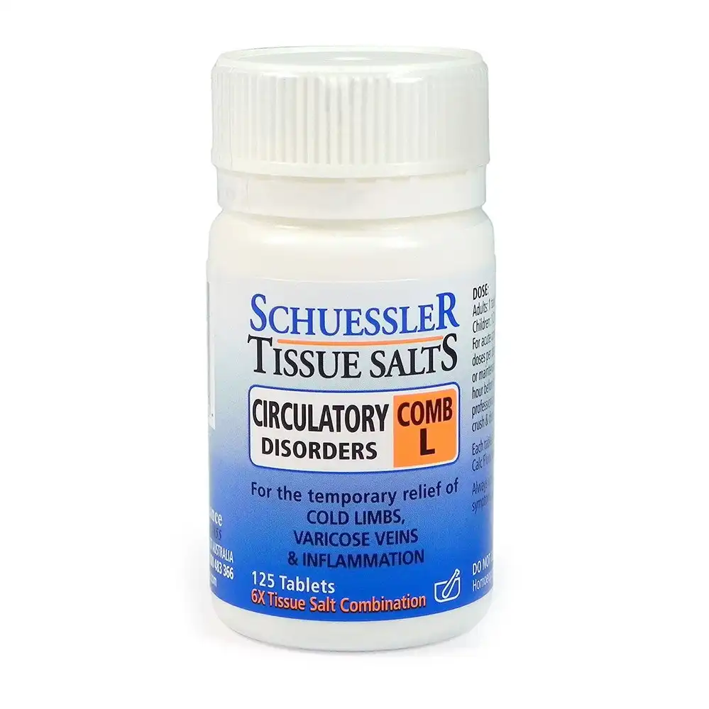Schuessler Tissue Salts Comb L Circulatory Disorders Tablets 125