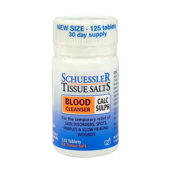 Schuessler Tissue Salts Calcium Sulphate Blood Cleanser 125 Tablets