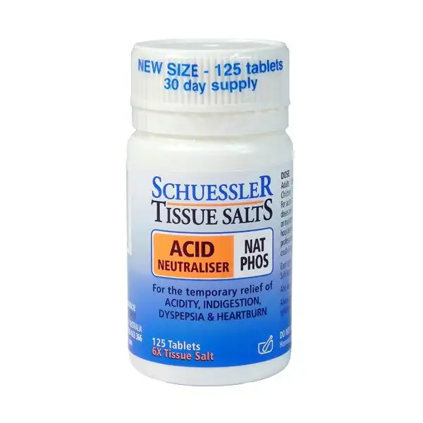 Schuessler Tissue Salts Natural Phosphate Acid Neutraliser 125 Tablets