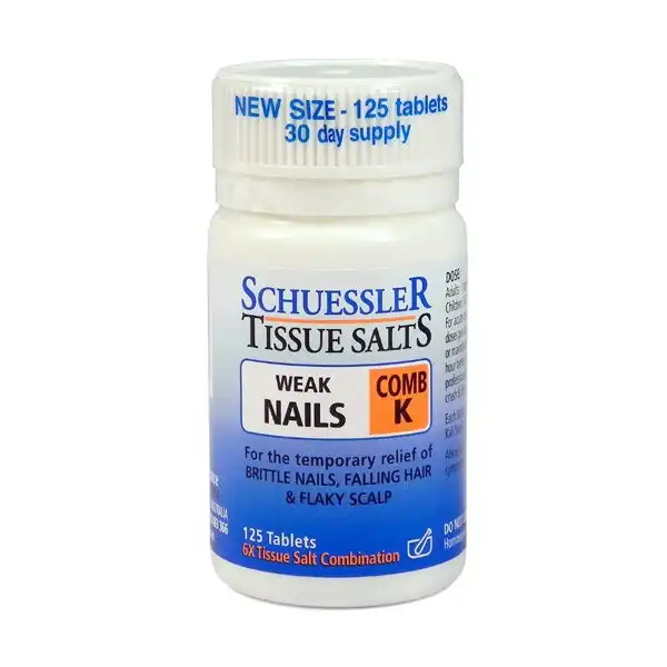 Schuessler Tissue Salts Weak Nails Comb K 125 Tablets