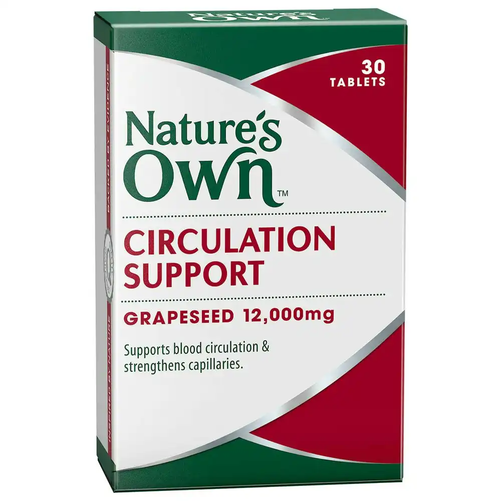Nature's Own Circulation Support Grapeseed 12,000mg 30 Tablets