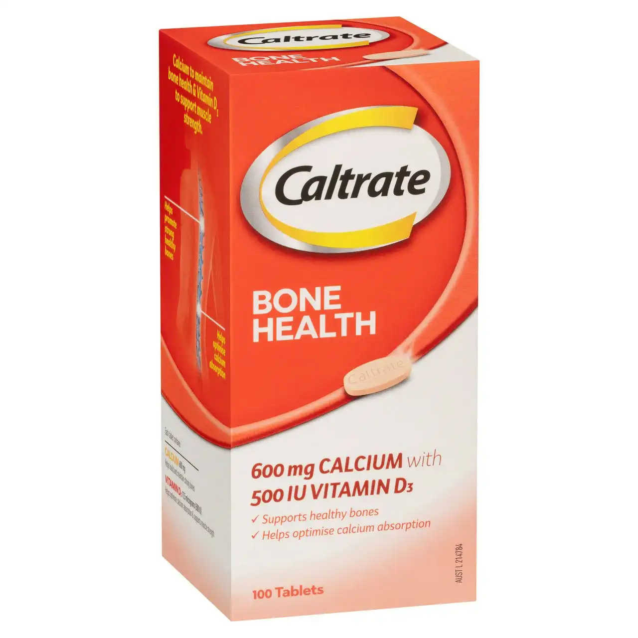 Caltrate 600 mg with 500IU Vitamin D 100 Tablets