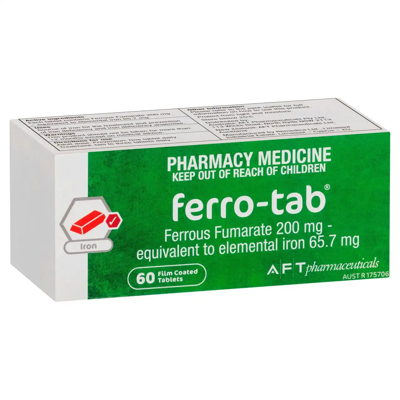 Ferro-Tab(R) 200mg 60 Film Coated Tablets