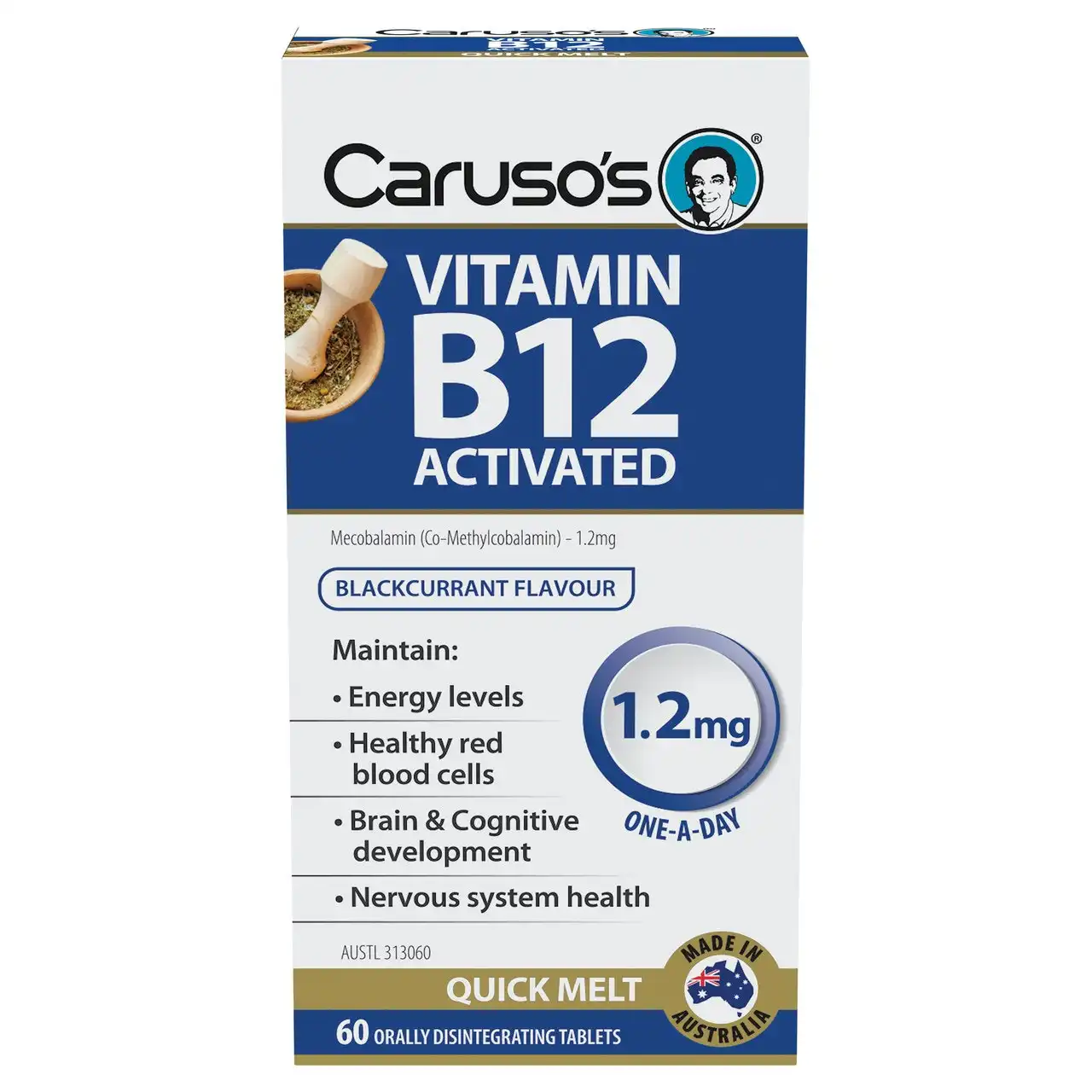 Caruso's Vitamin B12 Activated 1.2mg 60s Quick Melt