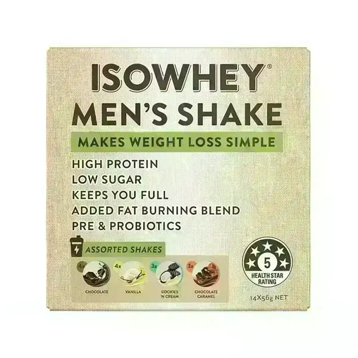 IsoWhey Men&#39;s Shake Assorted Pack 14 x 56g