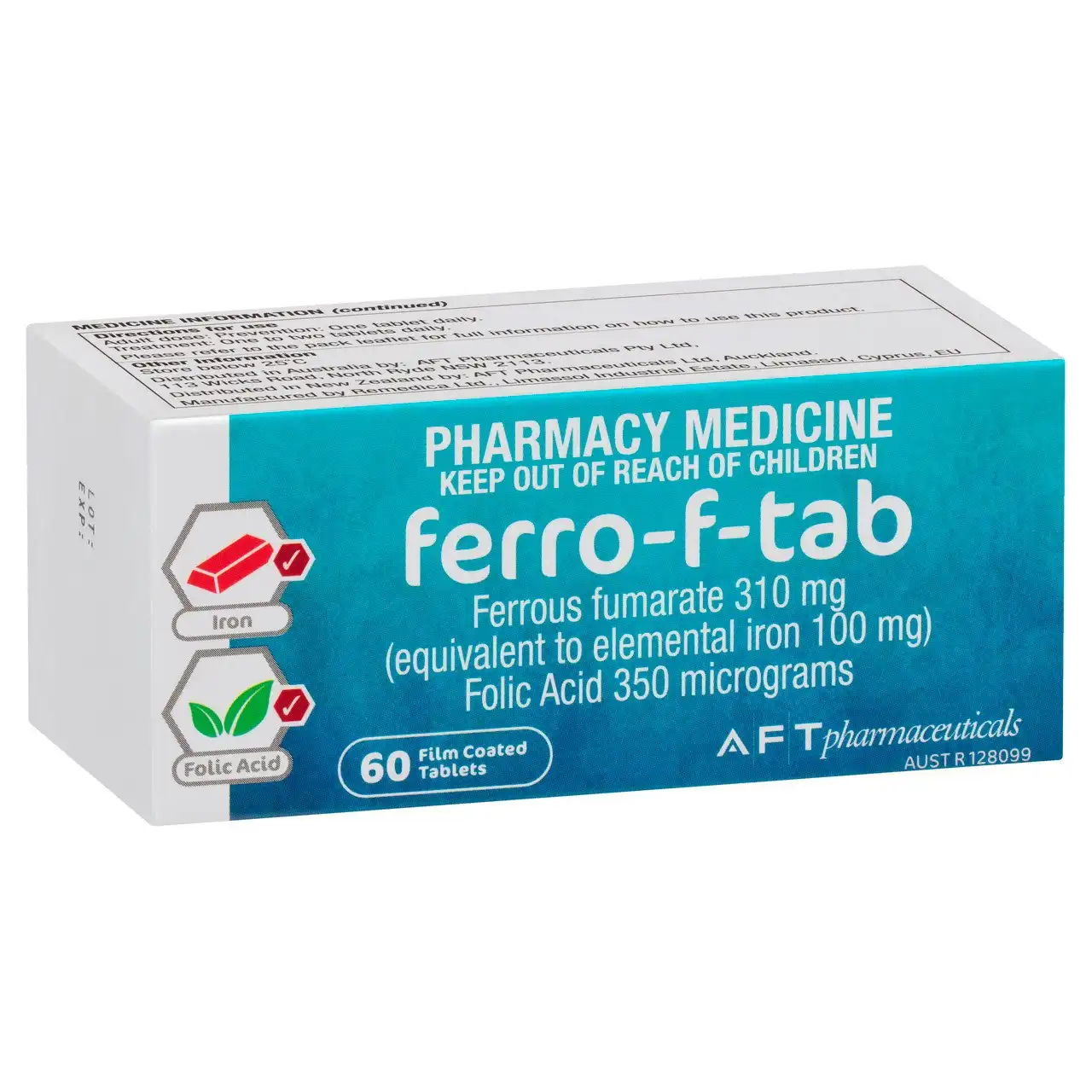 Ferro-F-Tab 310mg 60 Film Coated Tablets