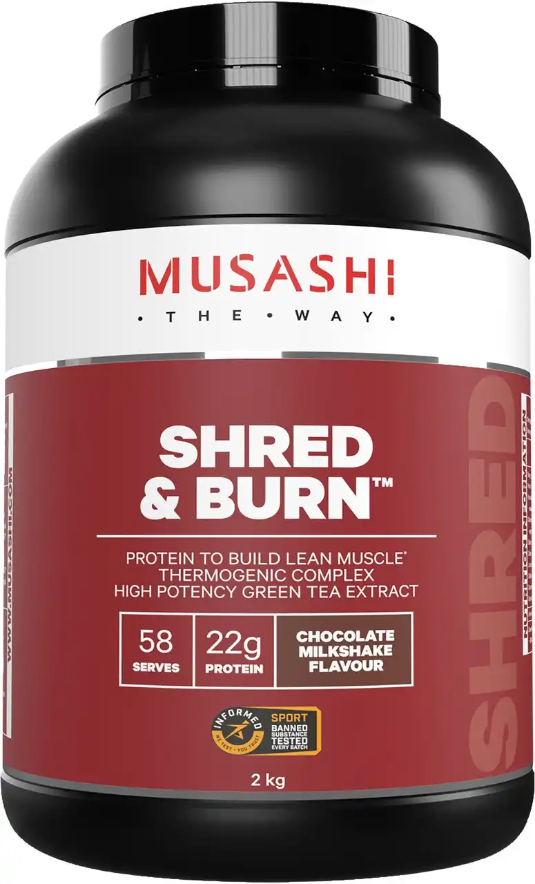 Musashi Shred & Burn Protein Powder Chocolate Milkshake 2kg