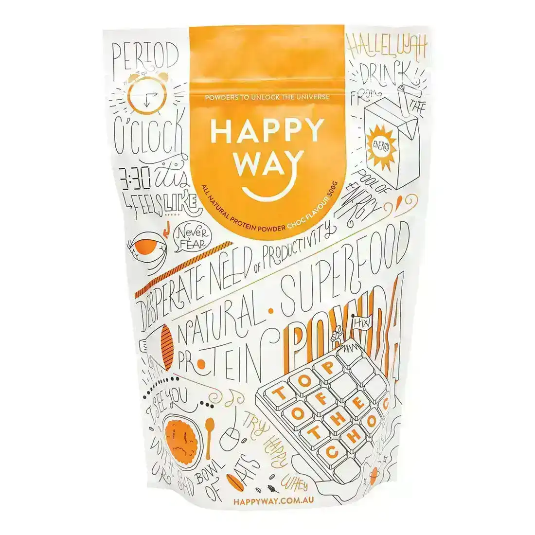 Happy Way Chocolate All Natural Protein Powder 500g