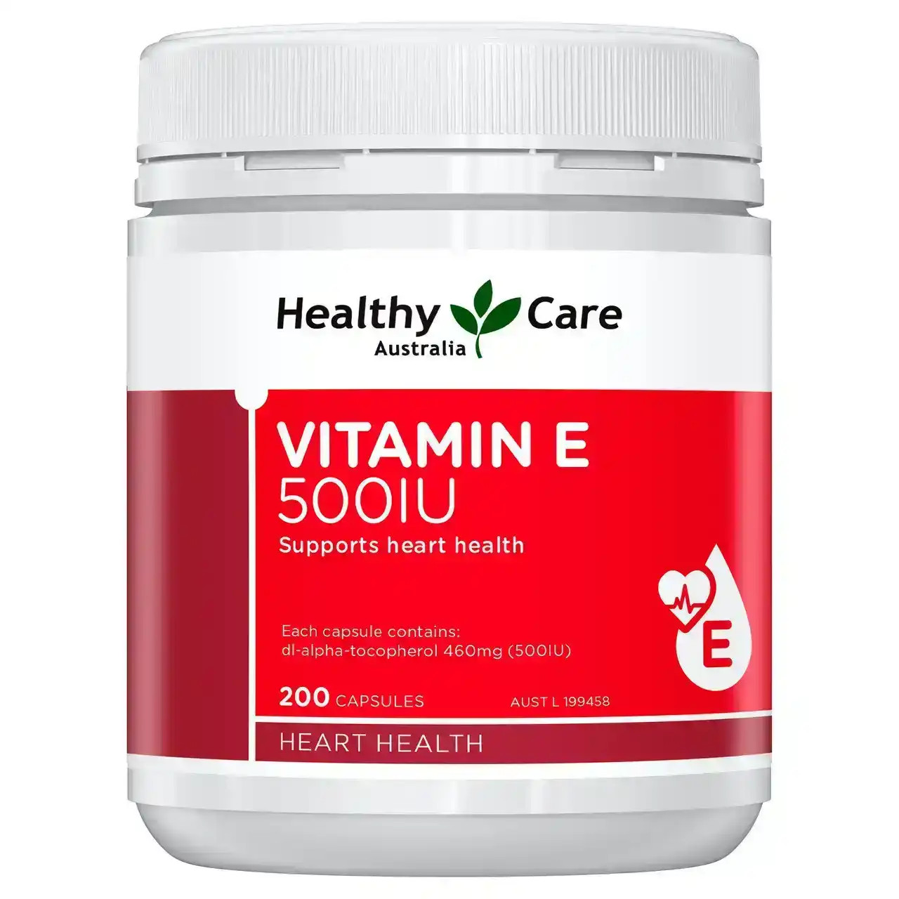 Healthy Care Vitamin E 500IU 200 Capsules