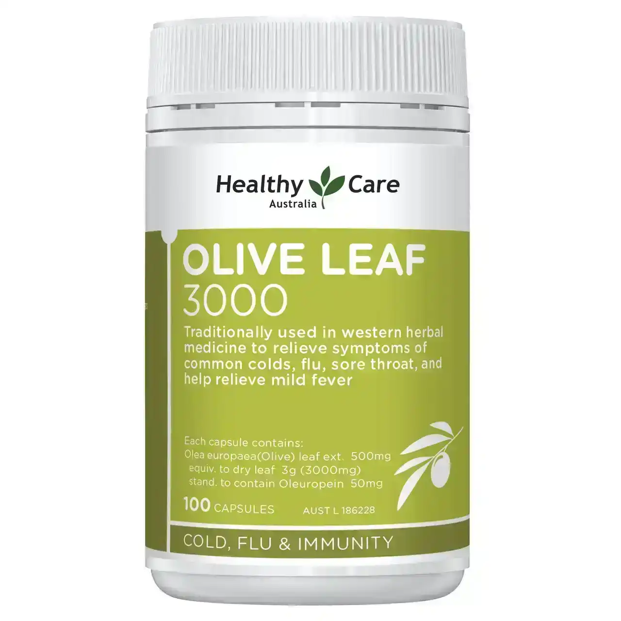 Healthy Care Olive Leaf 3000mg 100 Capsules