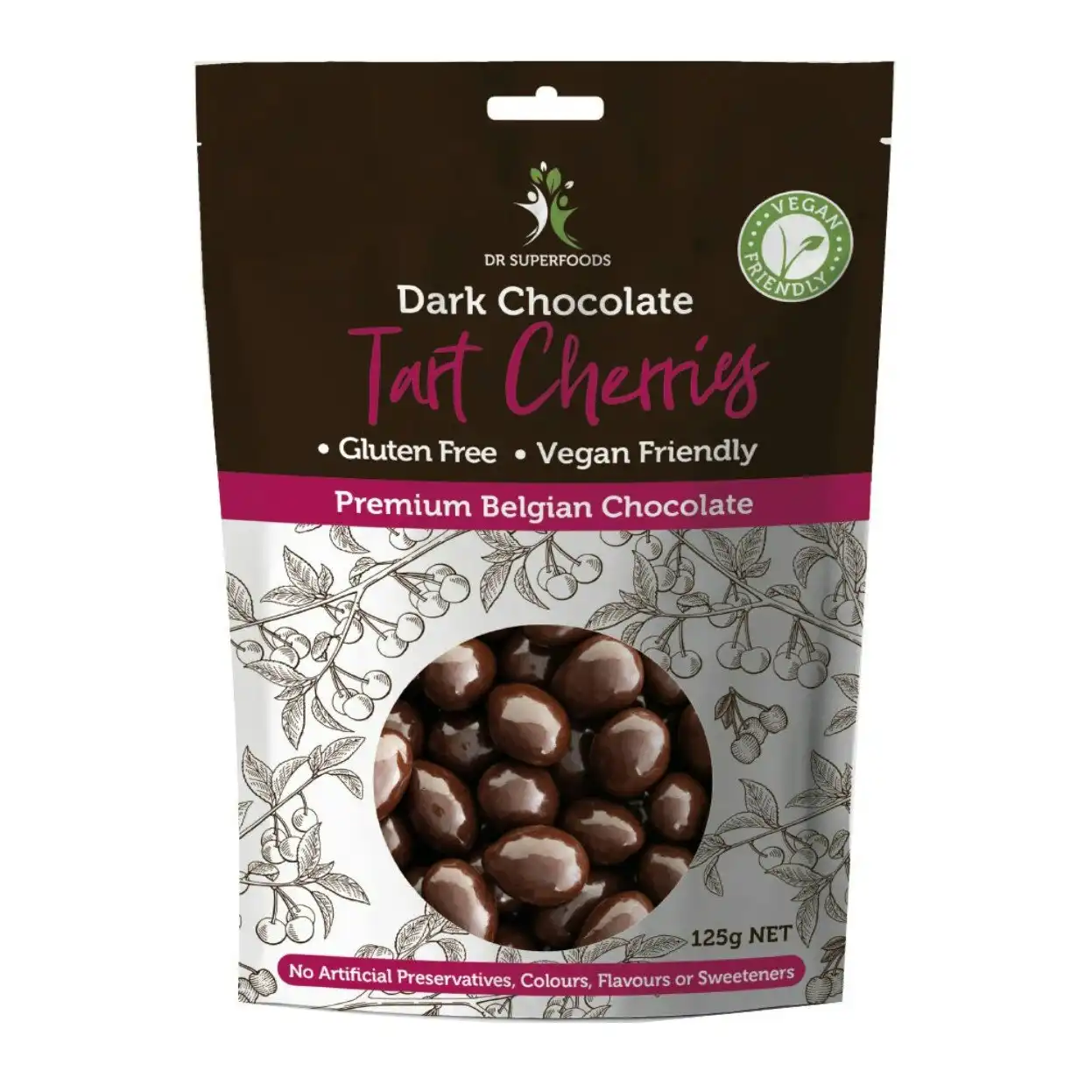 Dr Superfoods Dark Chocolate Coated Tart Cherries 125g