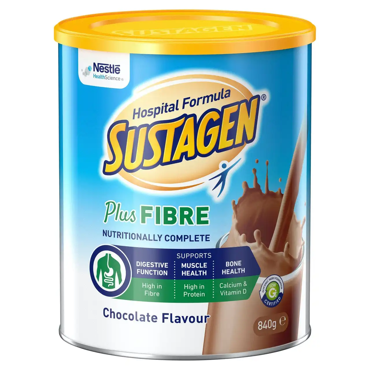 SUSTAGEN(R) Hospital Formula Plus Fibre Chocolate 840g Powder Nutritional Supplement