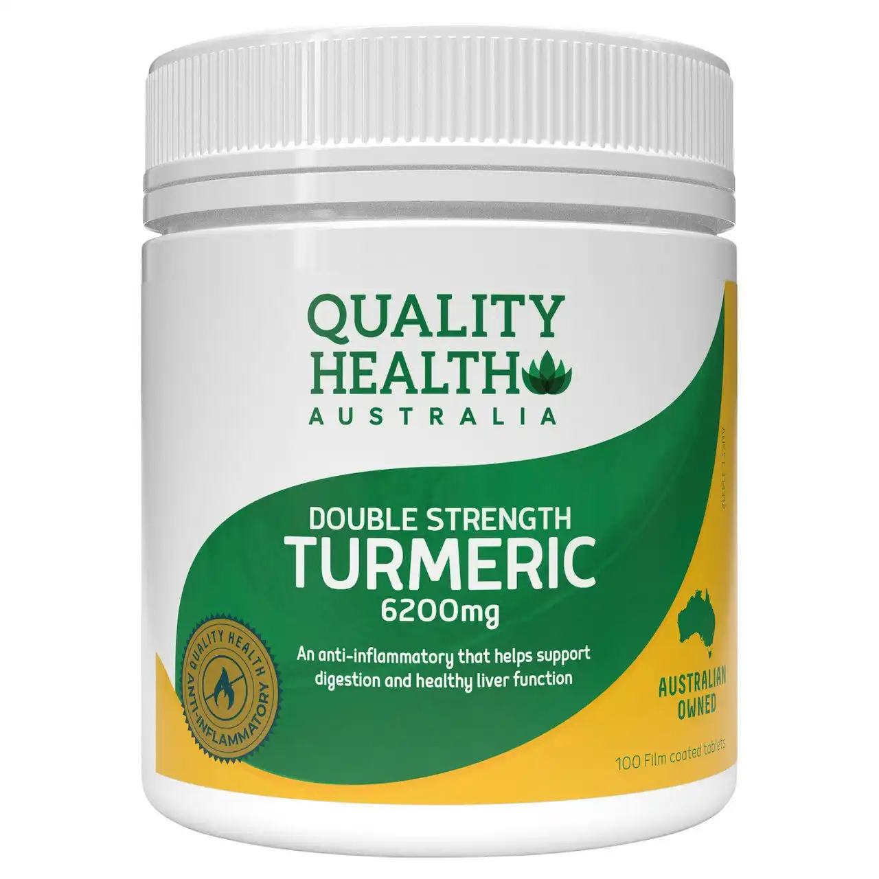 Quality Health Australia Double Strength Turmeric 6200 mg 100s