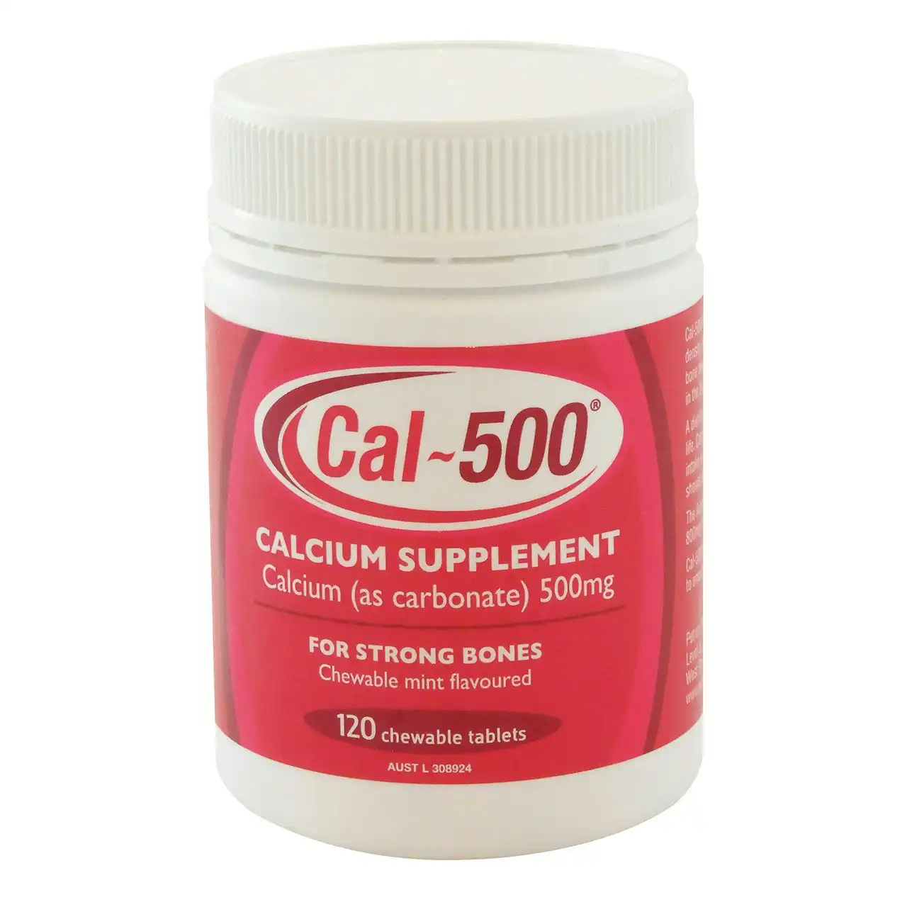 Cal-500 Calcium Supplement 120 Chewable Mint Tablets