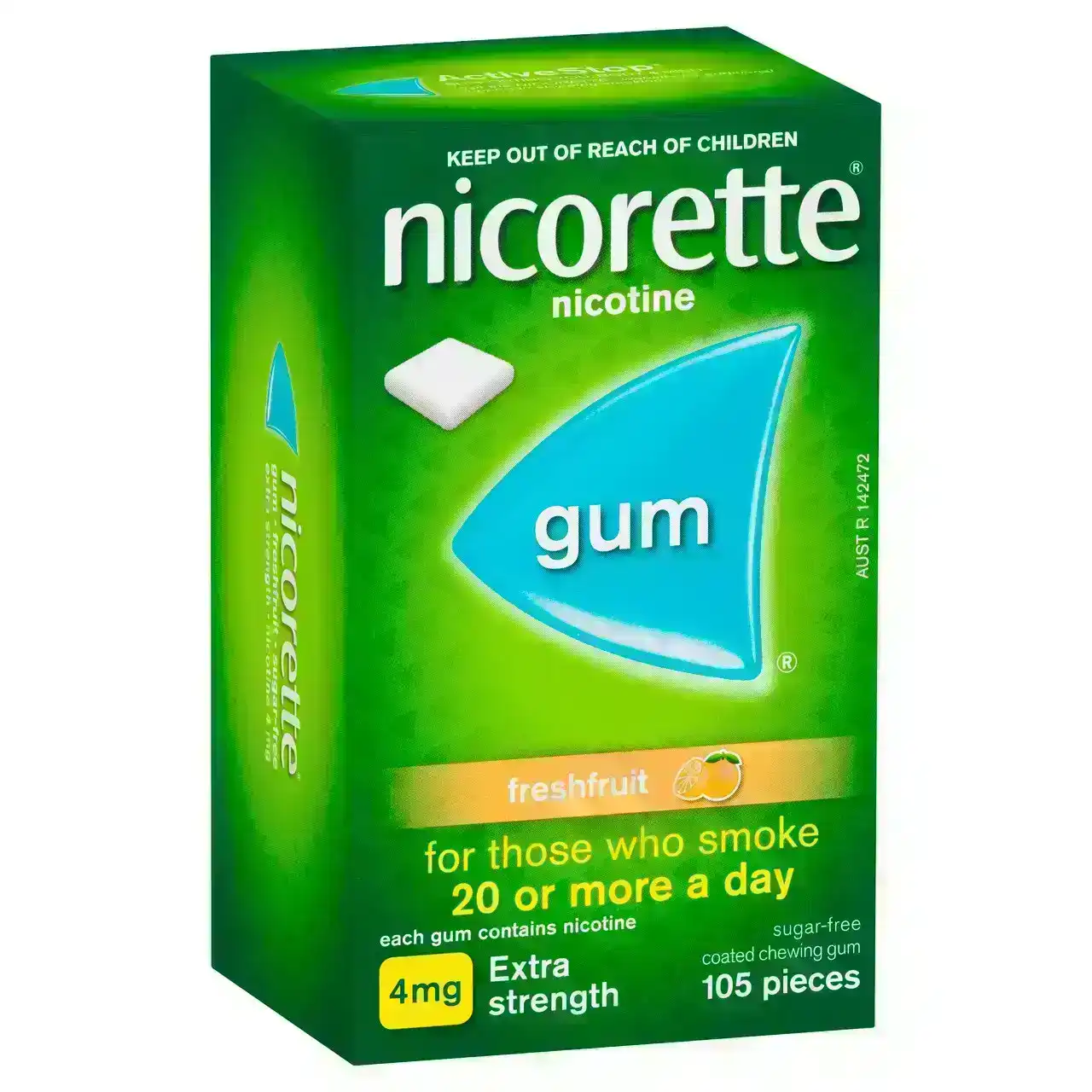 Nicorette Quit Smoking Extra Strength Nicotine Gum Freshfruit 105 Pack