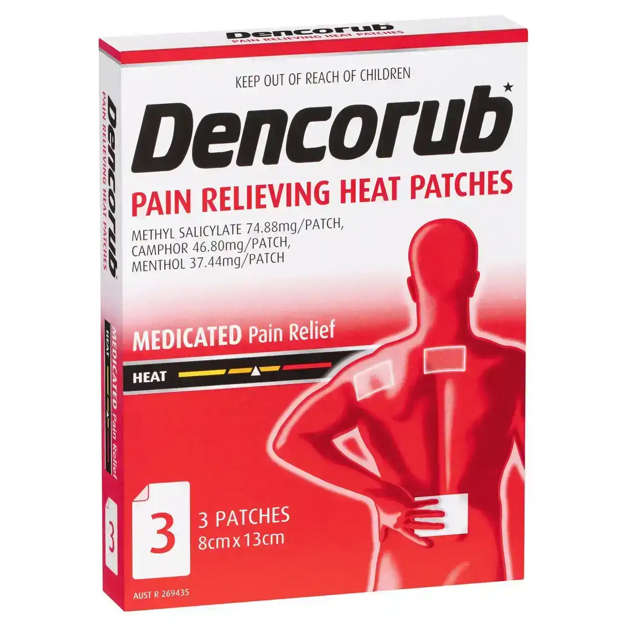 Dencorub Pain Relieving Heat Patches 3 Pack