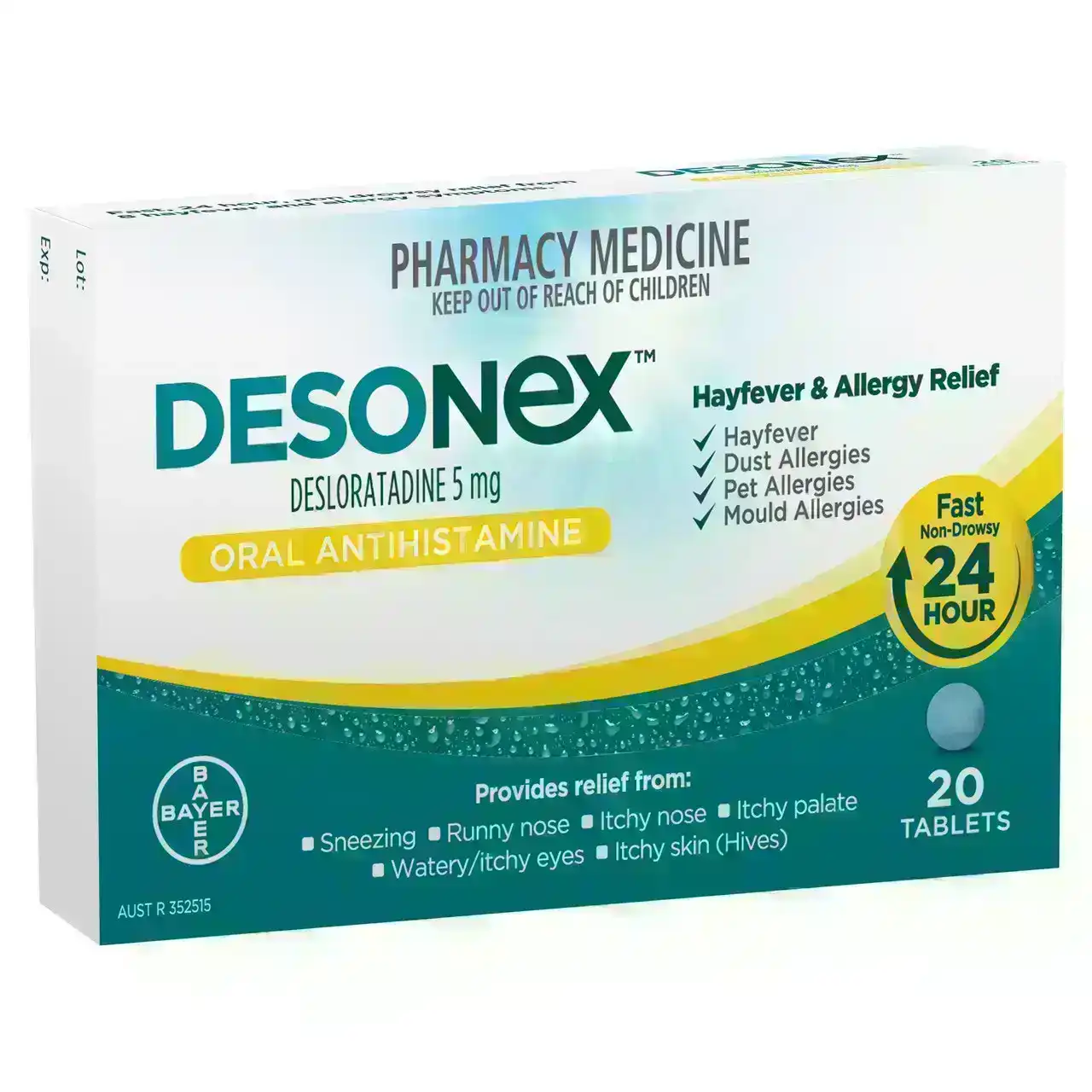 Desonex Antihistamine 24 Hour Non Drowsy Hayfever &amp; Allergy Relief Tablets 20 pack