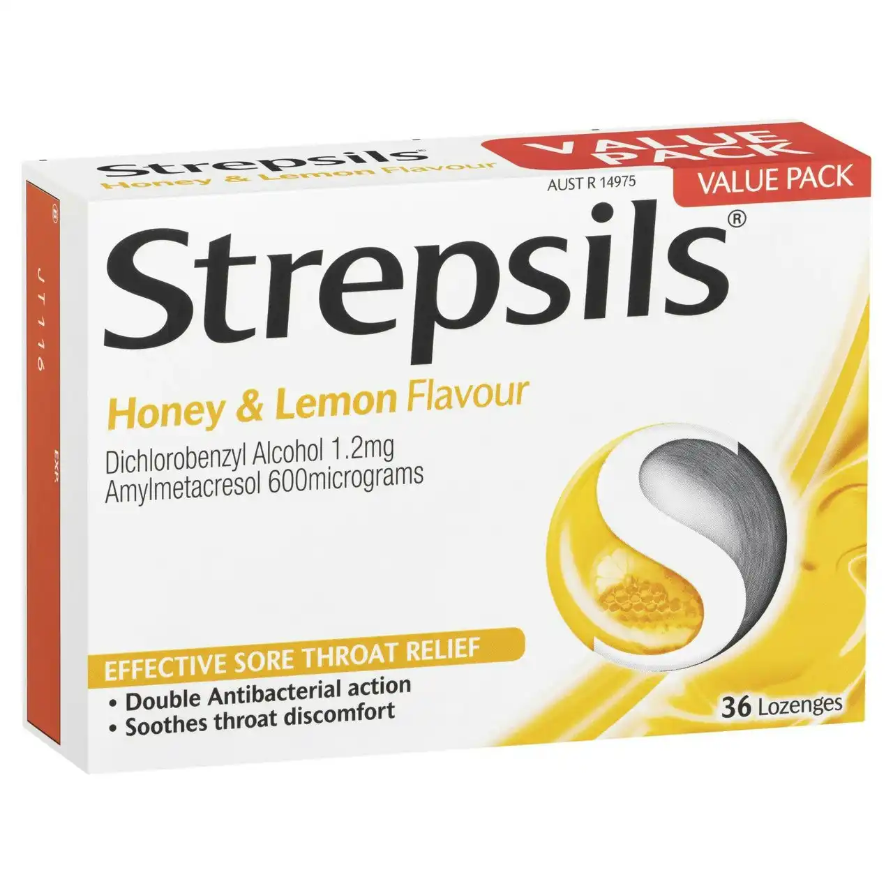 Strepsils Sore Throat Relief Honey & Lemon Lozenges 36 Pack