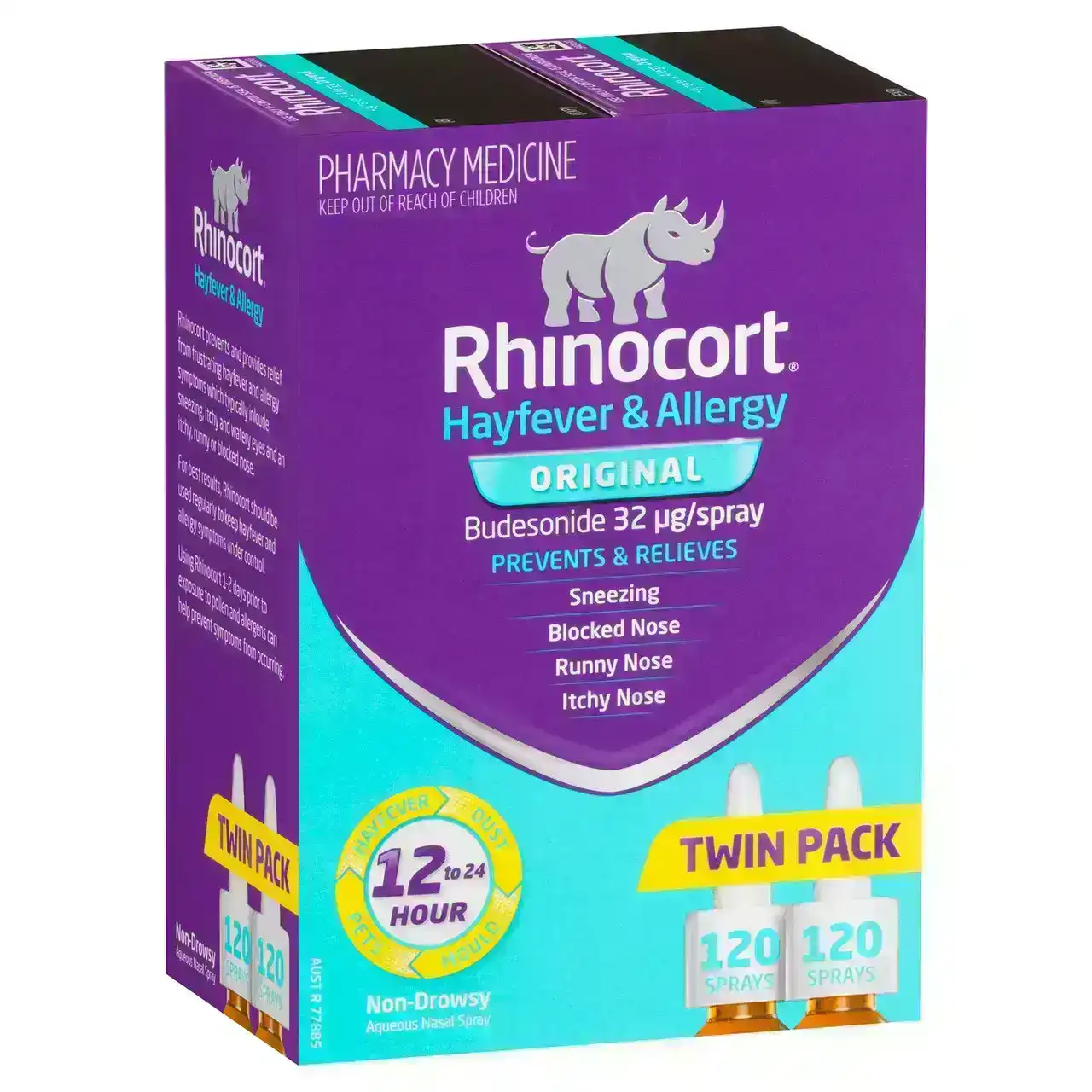 Rhinocort Original Non-Drowsy Hayfever &amp; Allergy Relief Nasal Spray Twin Pack 2 x 120 Sprays