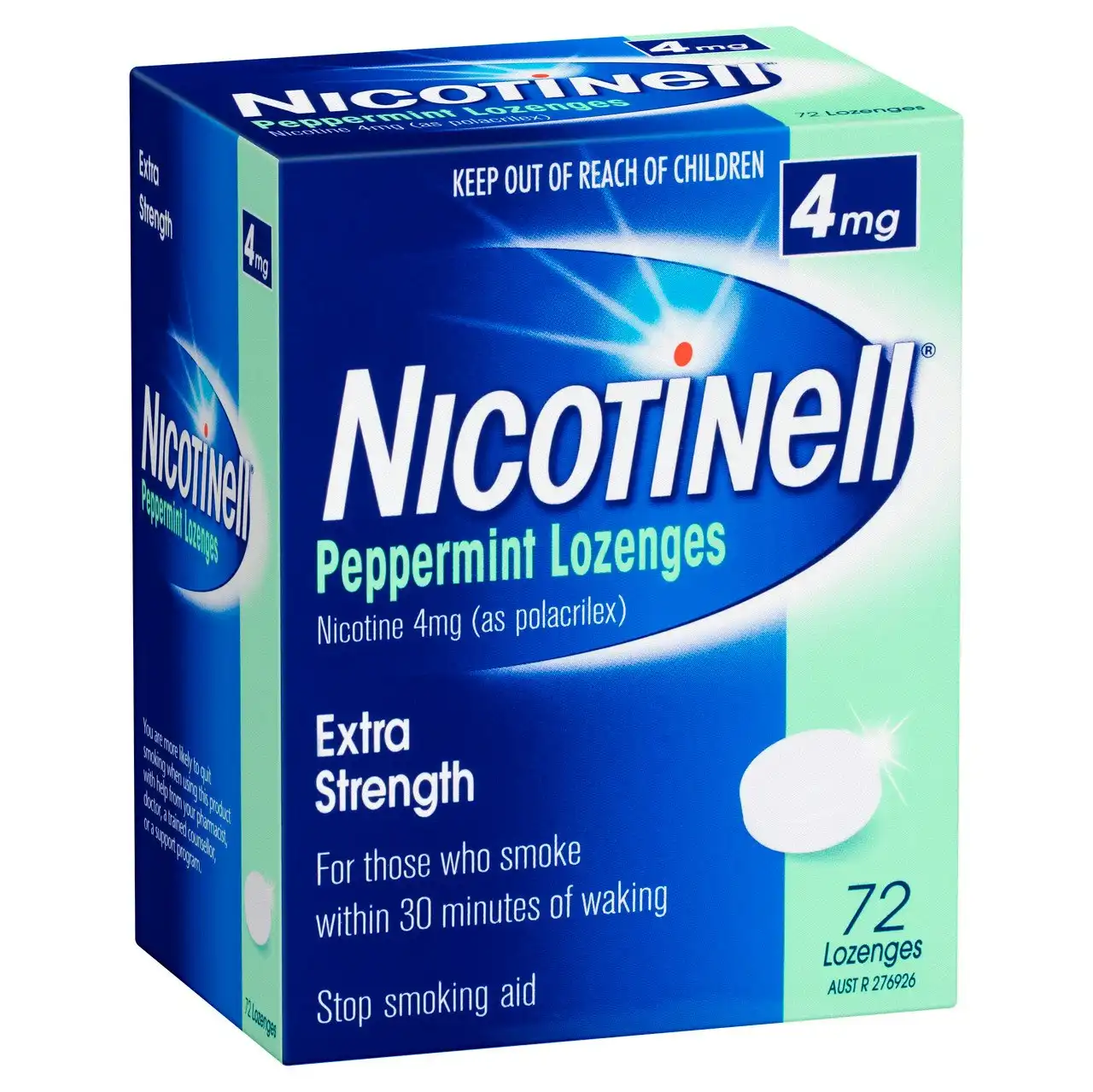 Nicotinell Stop Smoking Peppermint Lozenge Extra Strength 4mg 72 Pack