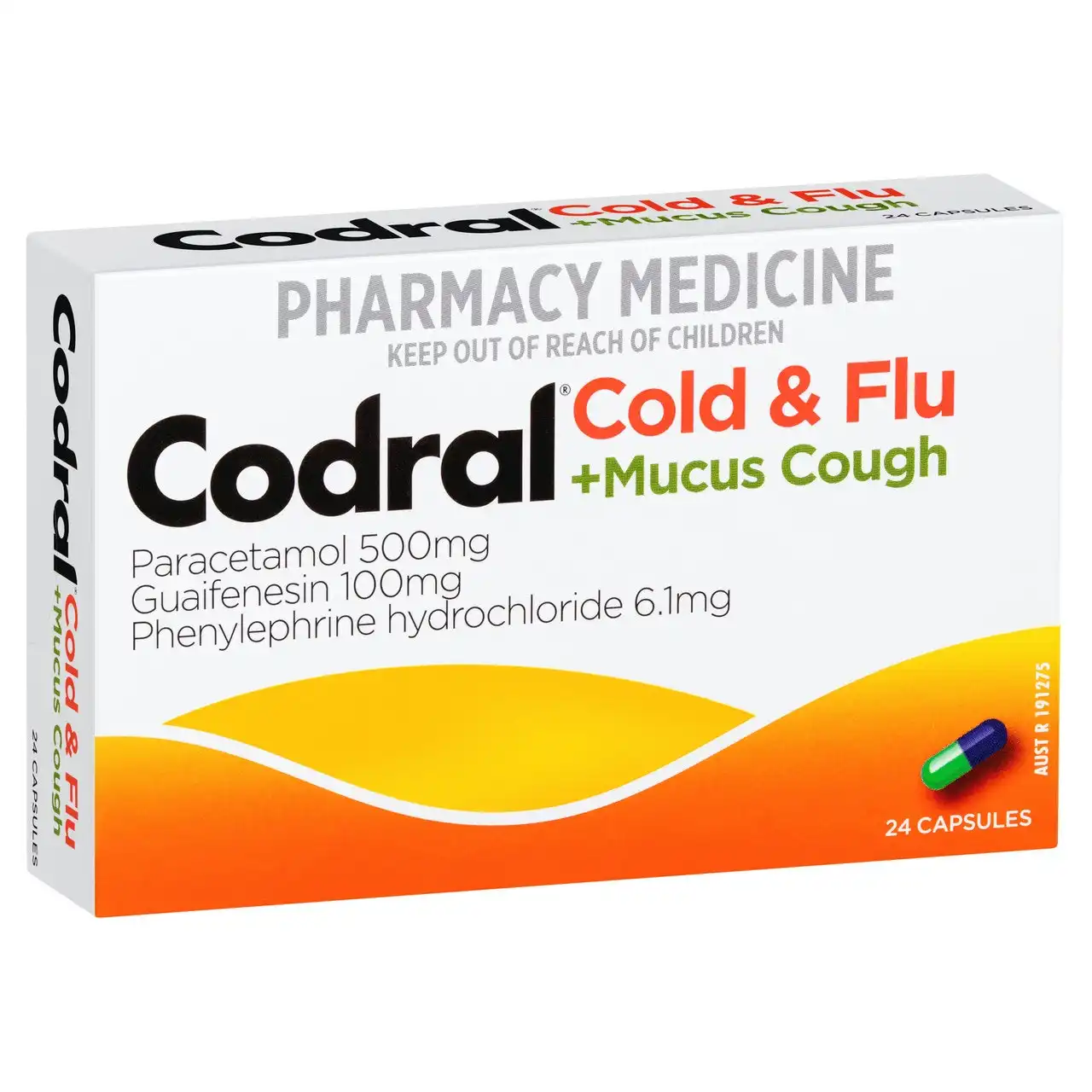 CODRAL Cold & Flu + Mucus Cough Capsules 24 Pack