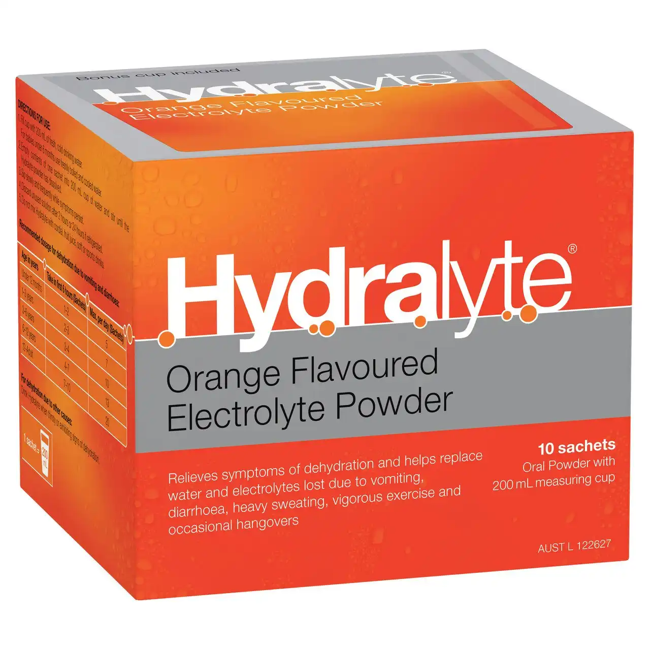 Hydralyte Electrolyte Powder Orange Flavoured 10 Pack