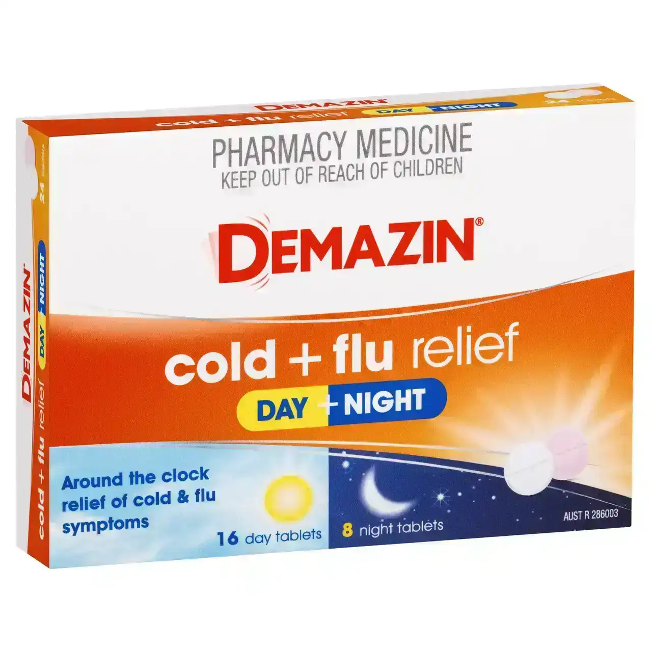 Demazin Cold &amp; Flu Relief Day + Night 24 Tablets