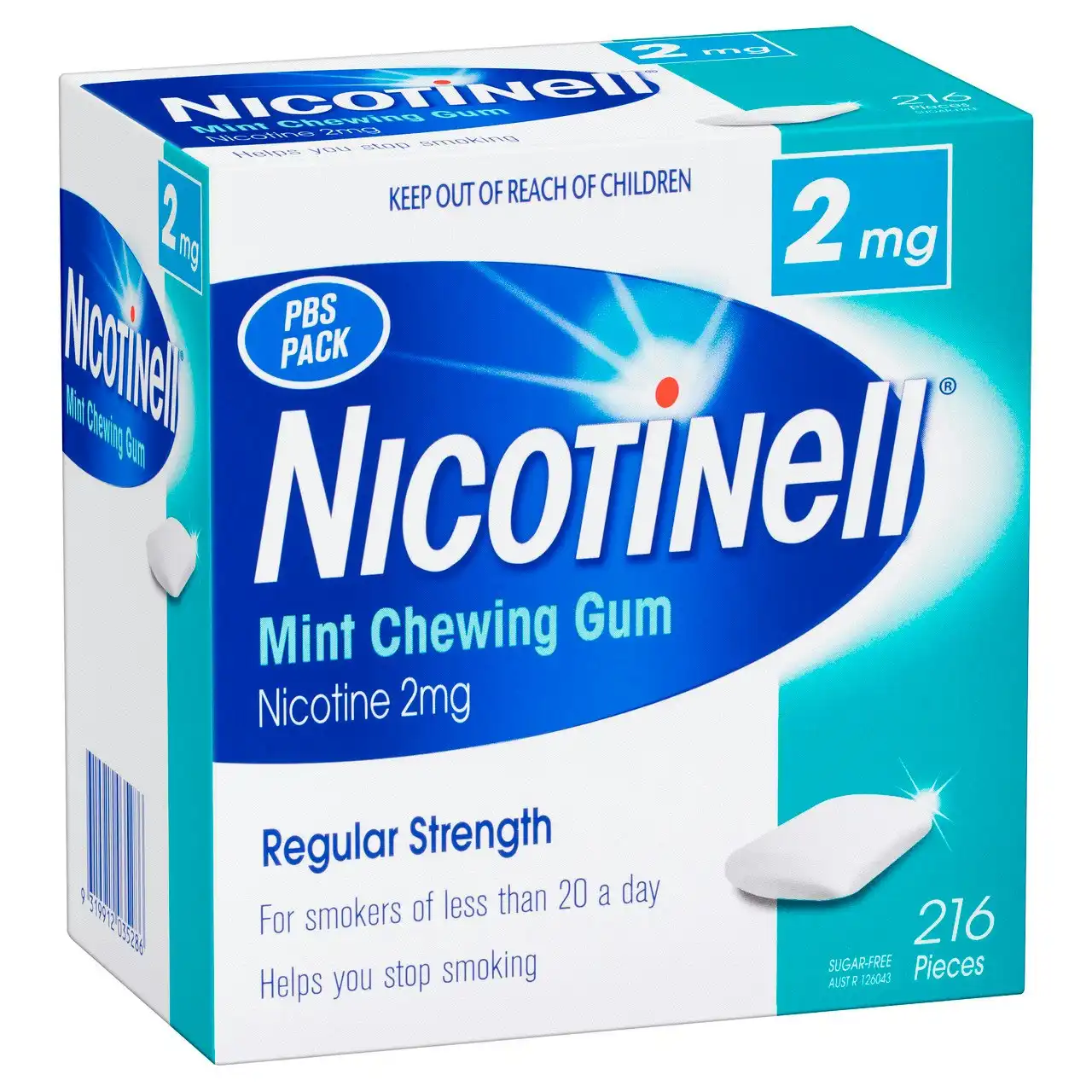 Nicotinell Stop Smoking Mint Gum Regular Strength 2mg 216 Pack