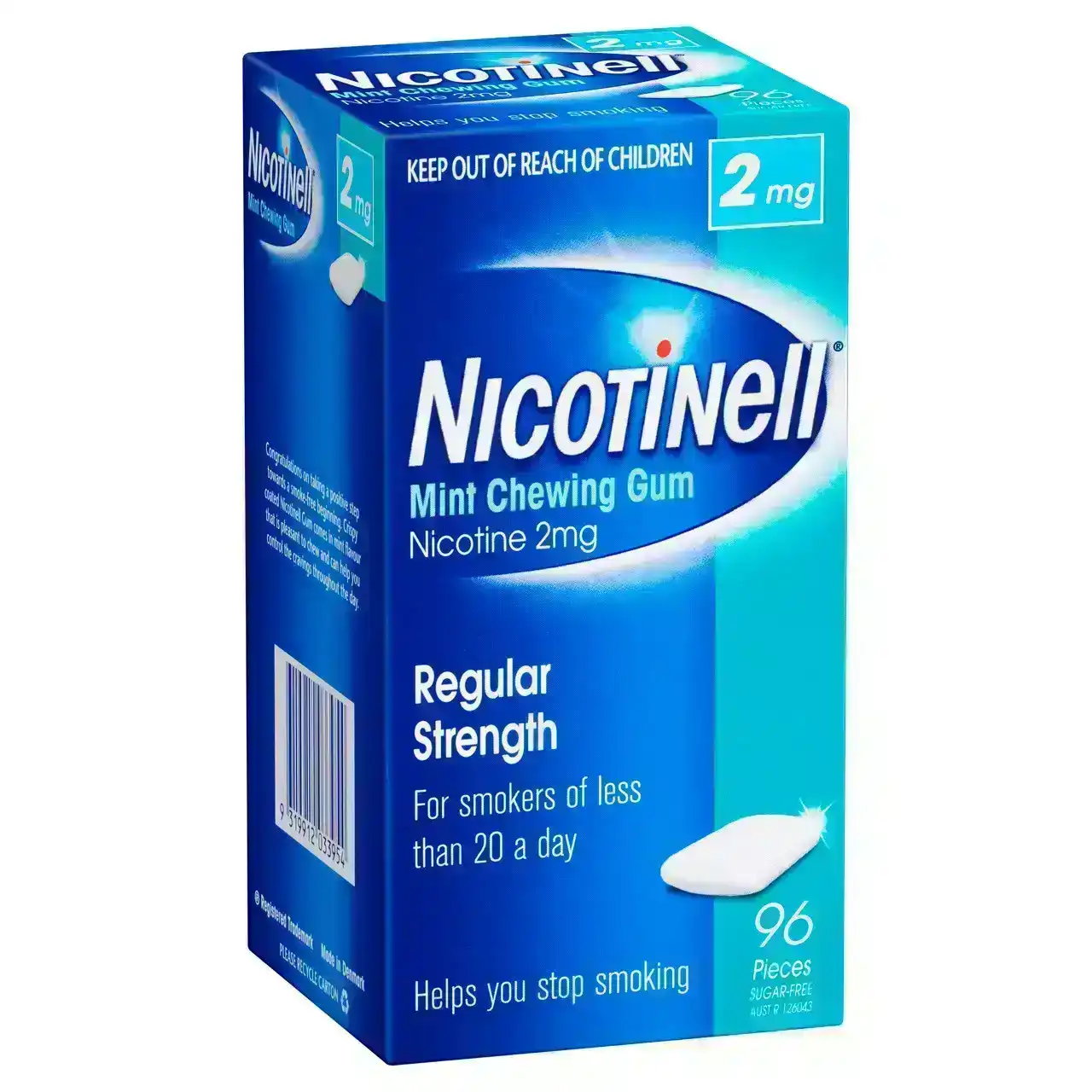 Nicotinell Stop Smoking Mint Gum Regular Strength 2mg 96 Pack