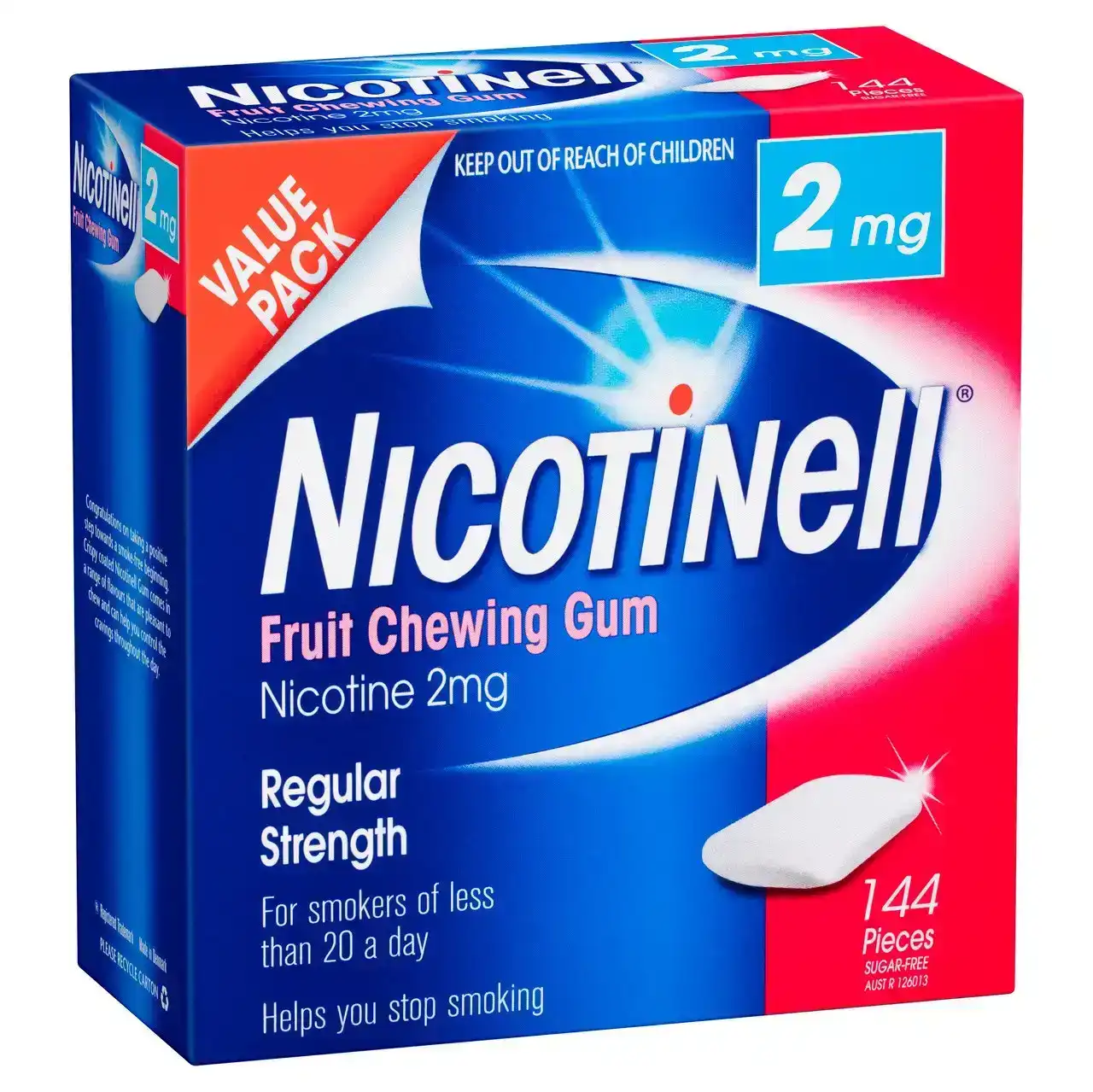 Nicotinell Stop Smoking Fruit Gum Regular Strength 2mg 144 Pack