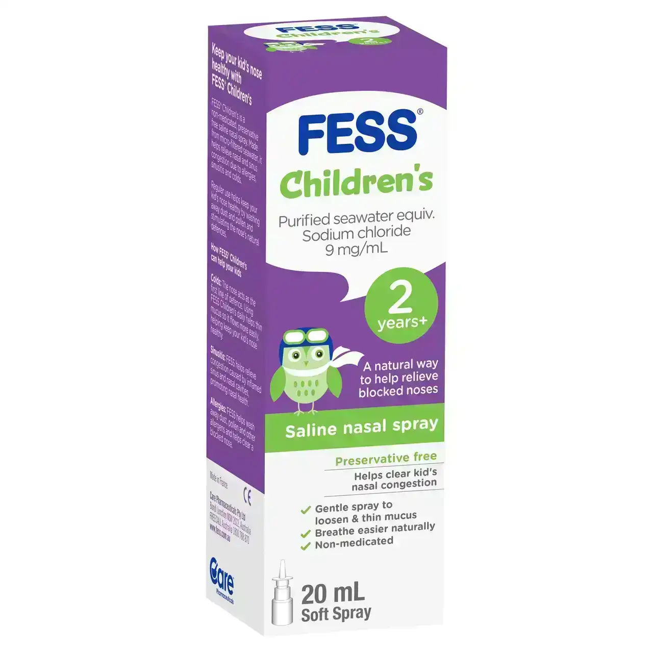 FESS Children&#39;s Nasal Saline Spray 2 Years+ 20mL