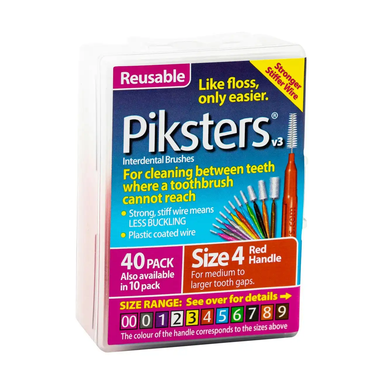 Piksters(R) Interdental Brushes Red Size 4 40pk